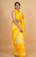 Yellow pure cotton saree