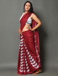 Red pure cotton saree