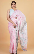 Pink soft cotton saree