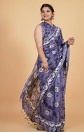 Buy Violet Batik Printed Saree