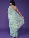 Light Firoji linen cotton saree