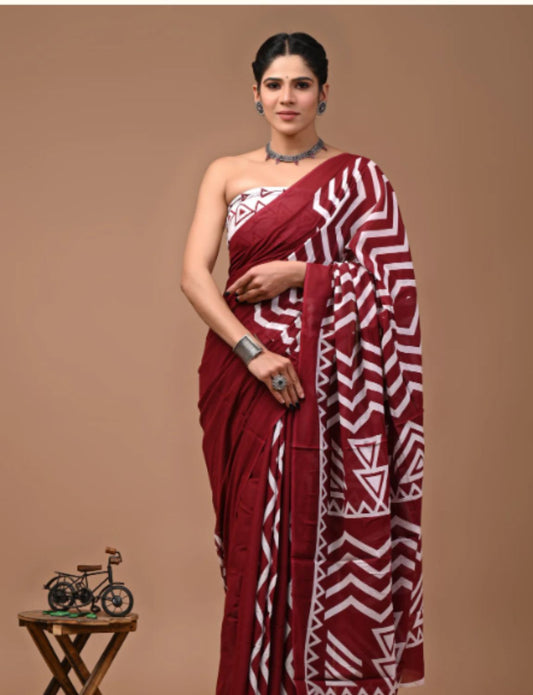 Buy Mahroon leheriya saree