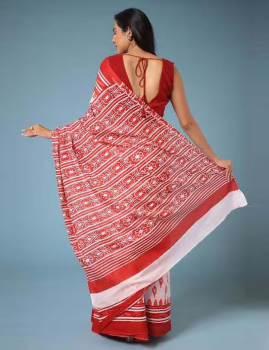 Buy White handloom saree