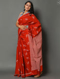 Red ikat cotton saree