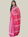 Pink pure cotton saree