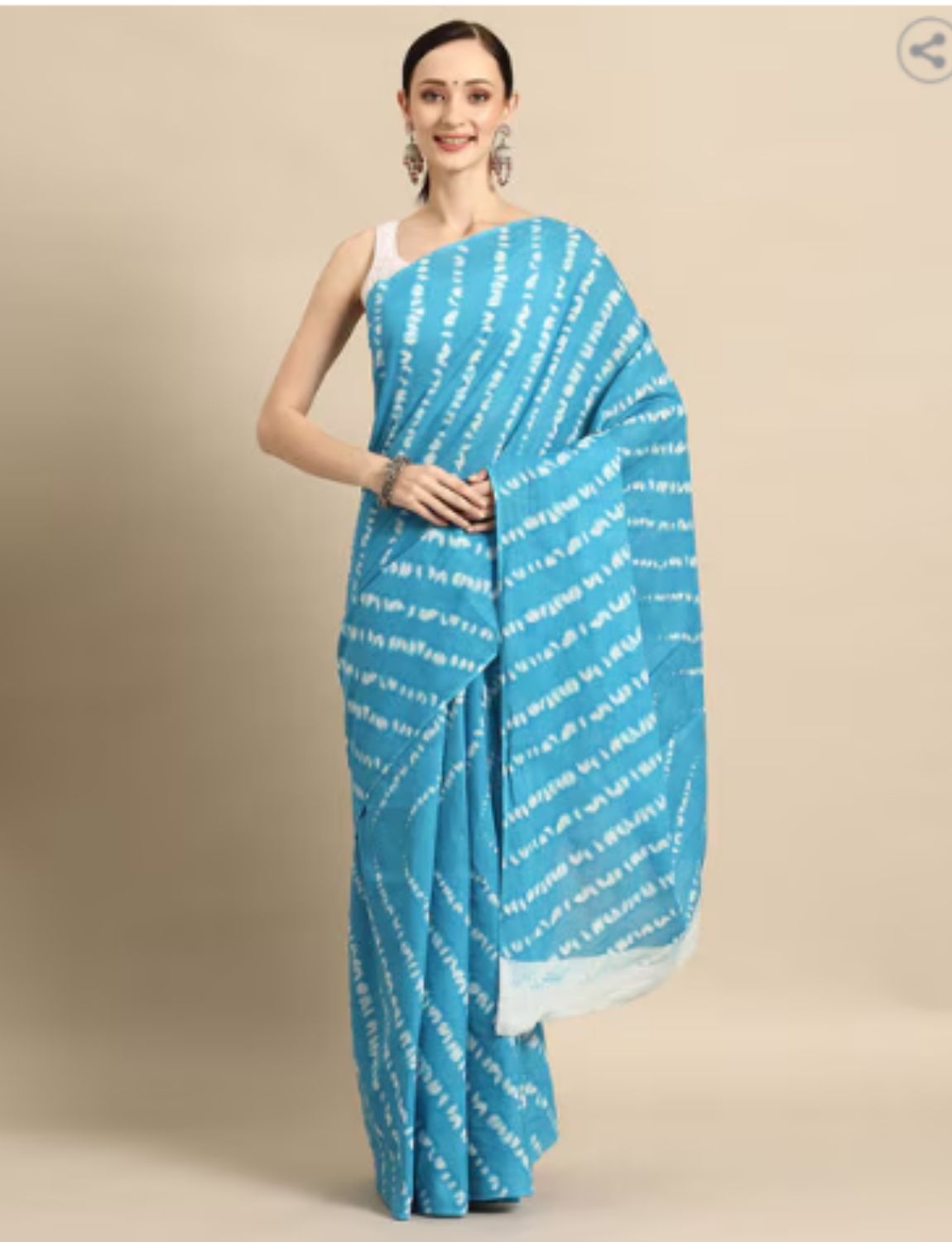 Skyblue leheriya saree