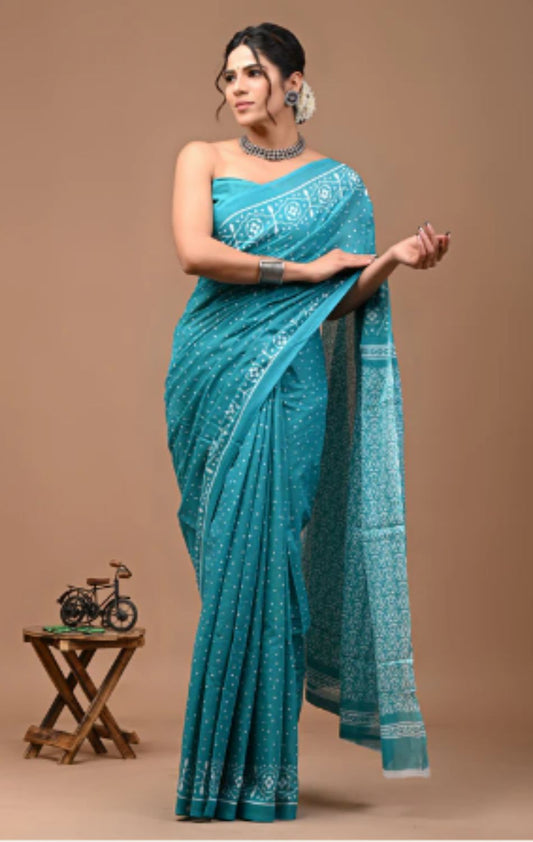  Firoji printed cotton saree