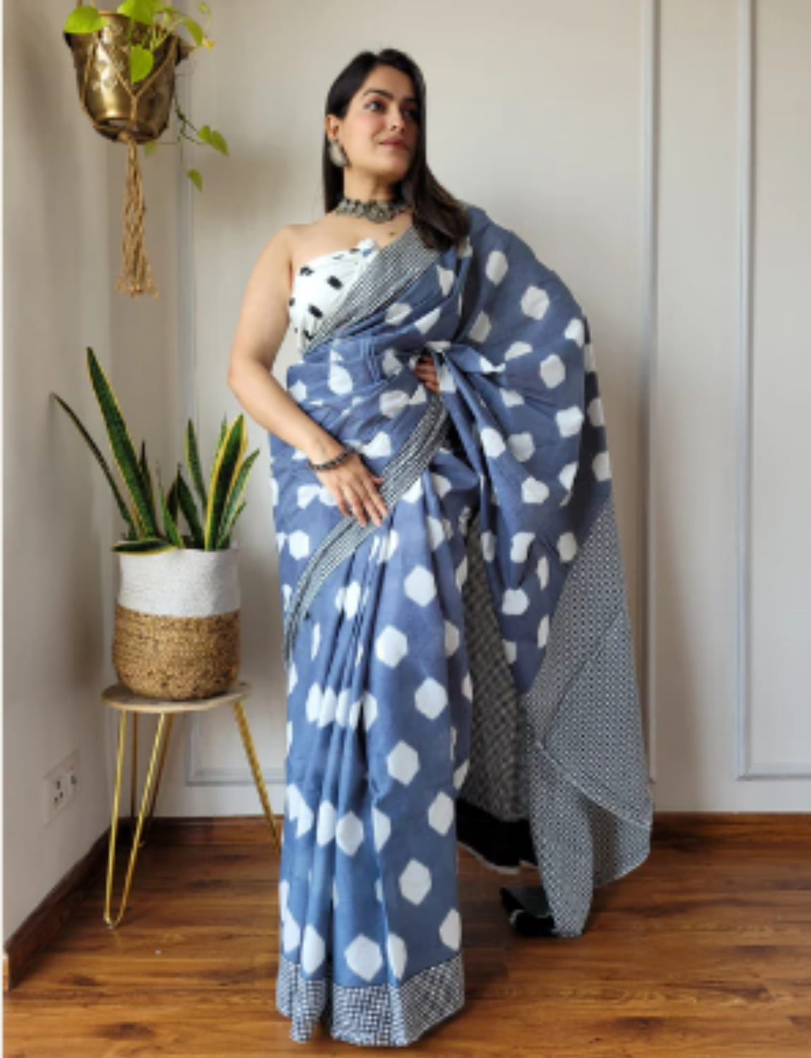 Buy Grey Pure cotton saree 