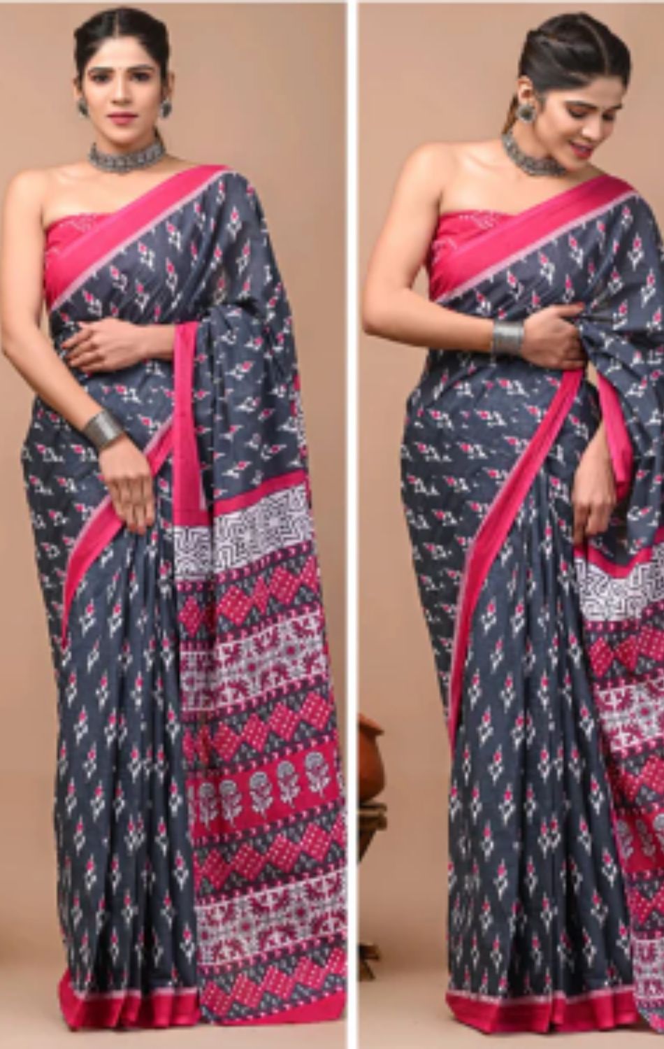 Multicolour ikkat cotton Saree