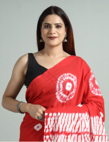 Lehariya pallu batik saree