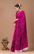 Pink ikkat cotton saree