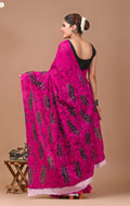 Pink ikkat cotton saree