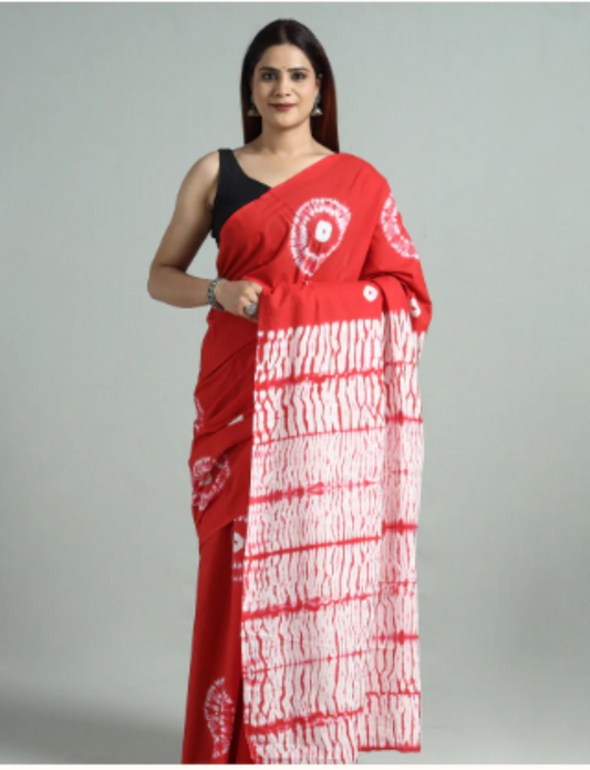 Lehariya pallu batik saree