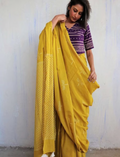 Buy yellow Handloom cotton saree