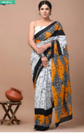 Multicolor ikat cotton saree