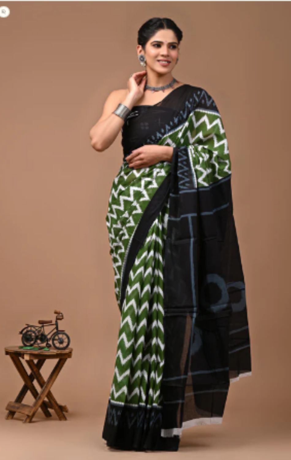 Green Leheriya Saree