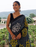 Buy Grey Batik Printed Saree 