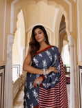 Buy Grey Printed cotton saree