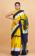 Yellow Batik Print Saree