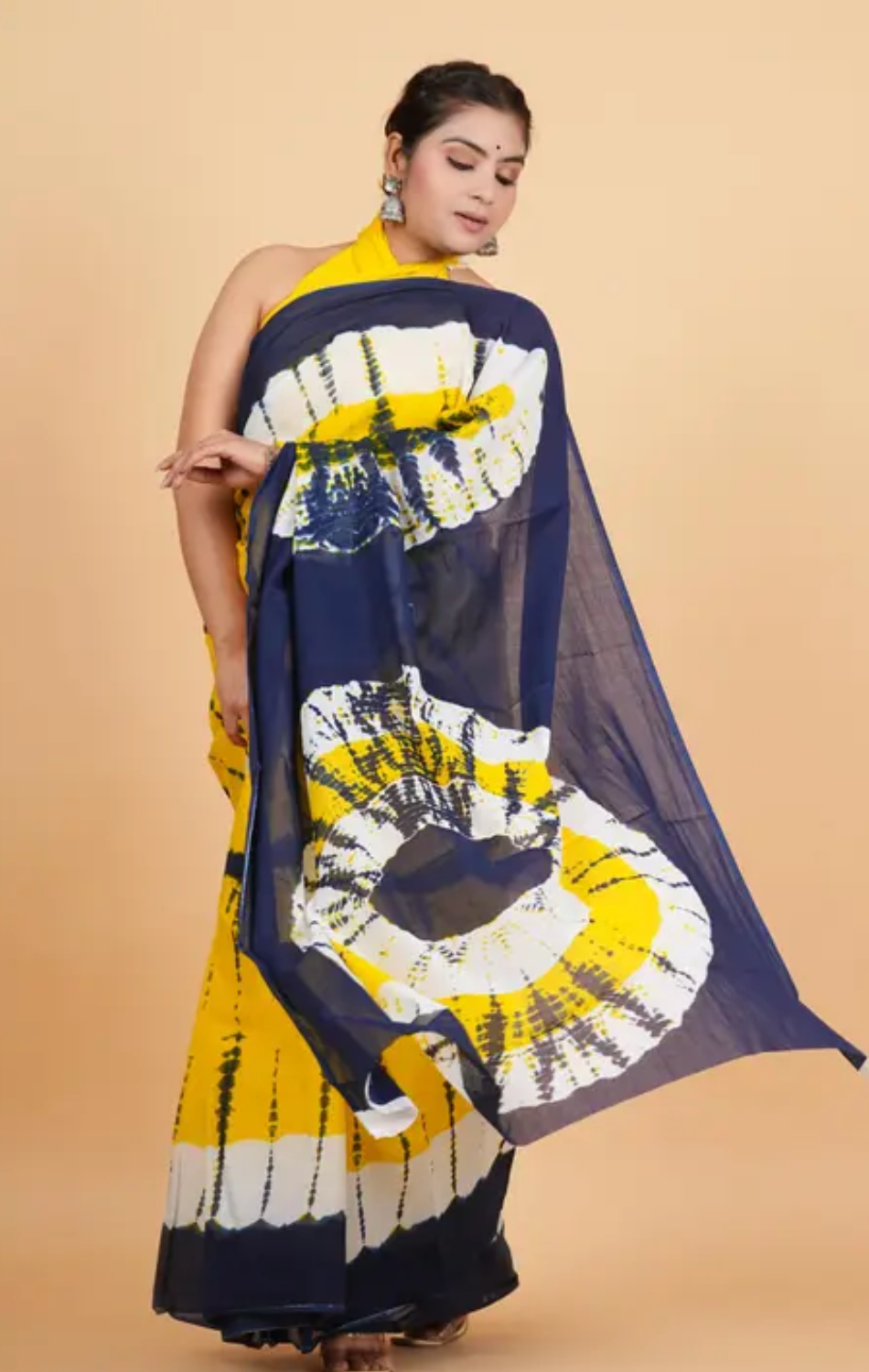 Yellow Batik Print Saree